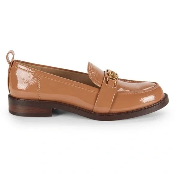 SAM EDELMAN Christy Patent Leather Loafers Camel Gold Size Women 8.5 M $150 MSRP - Picture 3 of 16